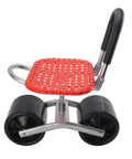 Wheeled Garden Stool With Adjustable Height Iron Construction Movable Labor Saving Patio Seat For Lawn Yard Outdoor Planting