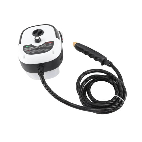 Powerful 1500W Steam Cleaner With 3 Bar Steam Pressure Long 6.89 Ft Hose And Large Water Tank in white and black design