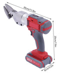 Powerful 21V Electric Metal Shears With Swivel Head and Two Batteries for cutting, handheld design with ergonomic grip.