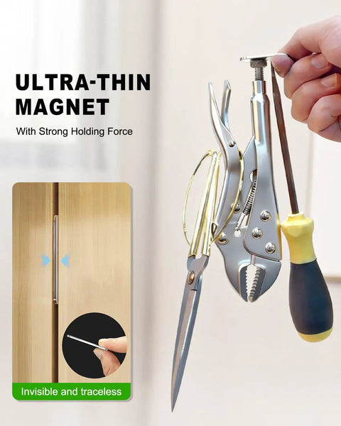 Ultra Thin 0.12 Inch Neodymium Magnetic Cabinet Catch With No Drill Adhesive Mount Flush Fit Magnetic Door Latch demonstration