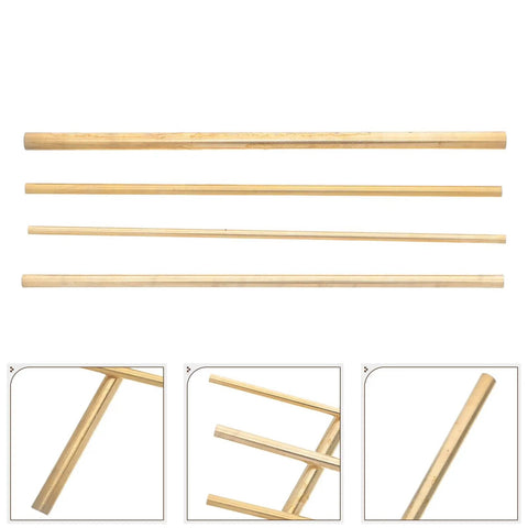 Top view of the 4 Piece Solid Brass Rod Kit For DIY Makers And Craft Projects Polished Round Brass Bars 0.16 Inch 0.20 Inch 0.24 Inch 0.31 Inch Diameters And 7.8 Inch Length Versatile For Jewelry Making Woodworking Design Tools And Prototyping