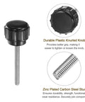 20 Piece M3 X 25mm Male Thread Knurled Knobs Black Thumb Screws featuring Sweet Security Grip, showing durable plastic knob and zinc plated stud.