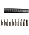 Top Tier 12 Piece Torx Screwdriver Bits Set T6 To T40 Alloy Steel With Four Inch Hex Shank Perfect For Your Drill Driver And Woodworking Projects That Need A Solid Grip. 12-piece Torx bit set with T6-T40 sizes and hex shank