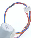 Top Notch 24BYJ48 DC Stepper Motor 12V Four Phase Gear Reduction Unit for Robotics And Automation Projects with colored wiring.