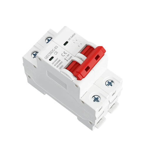 Straight Up Rock Solid MCB Circuit Breaker 1P 2P Overload Protection Switch with red toggle for industrial use.