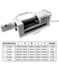 High Precision Stainless Steel Right Angle Vise For CNC Surface Grinding Machines dimensions diagram with specifications table