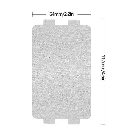 5 Pcs Mica Sheet 117mm X 64mm Beefed Up Heat Resistant Waveguide Replacement Insulation with dimensions