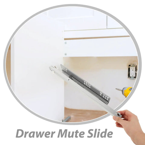 Heavy Duty Detachable Slow Closing Drawer Slides In Silver For Cabinets And Drawers installation view