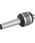 MT3 live center for metal lathe with triple-bearing rotating body and conical tip