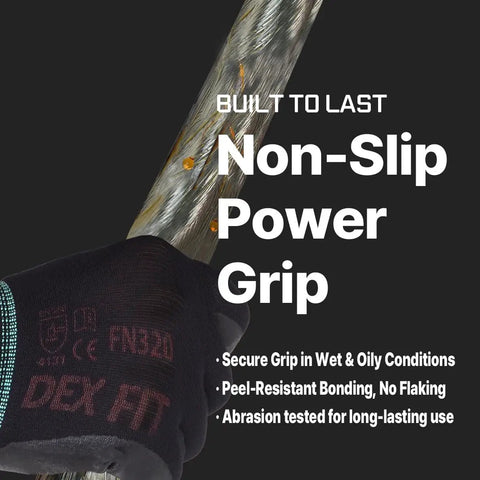 Nylon Work Gloves With 3D Comfort Fit And Power Grip For Gardening And Yard Work Lightweight Breathable Touchscreen Ready Durable Reinforced Seams Great For Warehouse And Delivery Drivers Black Size Small 3 Pairs showing non-slip power grip on slippery pole