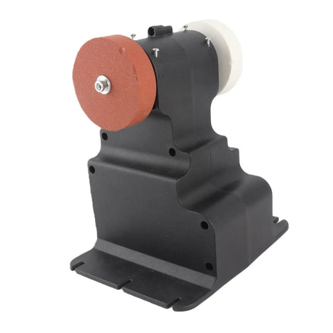 Hamwesh 250W Mini Bench Grinder, Cordless Battery Powered Tool showing dual wheels for sharpening and carving.
