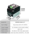 Compact 220V Mini VFD Inverter For Single Phase Motors 2.2KW 1HP Variable Frequency Drive Speed Controller Capacitor Motor Control Easy Install For Home Workshop And DIY Projects, 160mm unit
