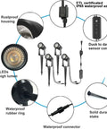 Outdoor Landscape Lighting Kit With Dusk To Dawn Sensor Controller For Auto On Off 4 Pack Weatherproof Pathway Garden Yard Spotlights diagram