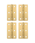 Rotating Concealed Hinges for Doors and Cabinets, 4 Pack, 6 Eye 45x27mm Folding Butt Hinges, brass finish