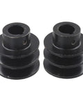 Sick Of Engine Failure Get This Awesome Dual Groove V Belt Pulley For 168F And 170F Engines Made With Heavy Cast Iron For Total Durability And Better Power Transmission Performance Plus 19mm Bore Fits A Type Sheave Motor Upgrades Like A Boss. pack of 2 black cast iron dual groove V belt pulleys, 19mm bore