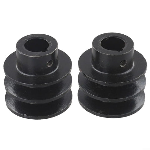 Sick Of Engine Failure Get This Awesome Dual Groove V Belt Pulley For 168F And 170F Engines Made With Heavy Cast Iron For Total Durability And Better Power Transmission Performance Plus 19mm Bore Fits A Type Sheave Motor Upgrades Like A Boss. pack of 2 black cast iron dual groove V belt pulleys, 19mm bore