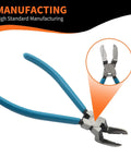 Heavy Duty Diagonal Cutting Pliers And Wire Flush Cutters With Sleek Non Slip Rubber Handles That Snip And Strip Cables Dead Easy For Weekend Shop Projects And Fixes, featuring a close-up of the cutting head.