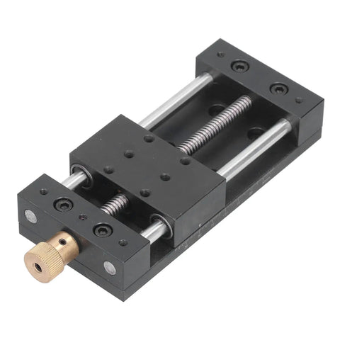 Dope Manual Sliding Table Linear Stage With Aluminum Alloy Rail And Base, Lightweight, Rustproof And Durable, High Precision Motion For CNC, Shop Or Lab Use, Easy Handwheel Drive, Solid Track For Accurate Positioning.