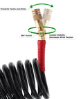 Lightweight Polyurethane Recoil Air Hose Three Eighth Inch Lite Five Sixteen Inch Fifty Feet With One Quarter Inch MNPT Quick Coupler