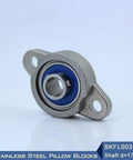 Heavy Duty Stainless Steel Pillow Block Mounted Bearings Support A 17mm Shaft Size While SKFL003 Design Offers Stability For Industrial Work And Wear Resistant Materials Ensure Reliability During Long Runs To Meet Shop Requirements Every Time.