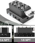 Air Ride Suspension Manifold Kit With Eight Valve And Quarter Inch NPT Ports 12V Bag Controller Valve Pneumatic Shock Absorber