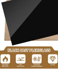 4 Pack Black Acrylic Sheets 8 X 12 Inches 1/8 Inch Thick 3mm Plexiglass For DIY Home Decor Crafting Painting Photography with features