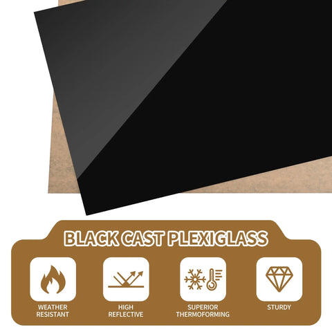 4 Pack Black Acrylic Sheets 8 X 12 Inches 1/8 Inch Thick 3mm Plexiglass For DIY Home Decor Crafting Painting Photography with features