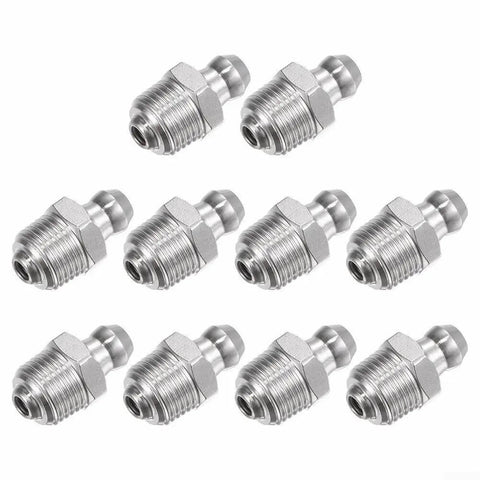 Top 10 Piece Stainless Steel Grease Fitting Kit With Straight Design 201 Metal 18-28 Thread Rust Proof Oil Nipples For Car Machinery And Hardened Bearings Maintenance Work, 10pc set