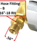 Close-up of Heavy Duty Oxygen Regulator For Welding Gases With Forged Brass Body Chrome Bonnet UV Resistant Knob Built To Last CGA 540 Inlet