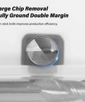 ALYICIA 3PCS 3/32in carbide square-nose end mills set front view of a round metal knob with blue glow