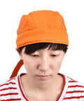 Person wearing Welding Cap Dope Flame Retardant Welders Hat Washable Fire Resistant Head Protection Gear For Work Safety