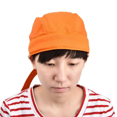 Person wearing Welding Cap Dope Flame Retardant Welders Hat Washable Fire Resistant Head Protection Gear For Work Safety
