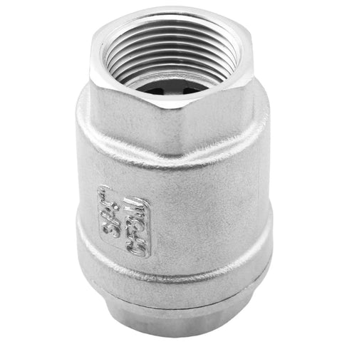 Stainless steel vertical threaded check valve, 3/4 inch inline non-return valve.