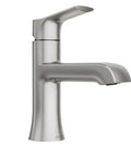 LISO One-Handle Bathroom Faucet in Spot Resist Brushed Nickel, side view, single hole sink faucet, modern fingerprint-resistant finish.