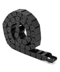 Beefy Semi Enclosed Drag Chain Cable Carrier 4 Pack 1 Meter Length With End Connectors Black R28 Radius 15mm By 30mm Inner Size