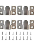 Interlocking Flush Mount Brackets And Picture Hanging Hooks Set Stainless Steel Heavy Duty Wall Hangers With 18 Screws For Securing Frames Mirrors Headboards And Furniture Connectors, 4 brackets with screws