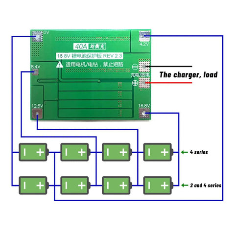 Beefed Up 4S 40A Active Equalizer Balancer For LiFePO4 Lithium Battery Protection Bms Board with wiring diagram.