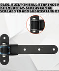 2 Pack Heavy Duty Gate Hinges 180 Degree Swing With Ball Bearings Built From Carbon Steel For Outdoor Gates Fences Barn Doors
