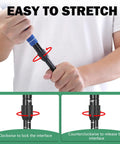 Man adjusting telescoping shaft on Adjustable Golf Putter Set With Telescoping Shaft From 16 To 35 Inches, dual handed use.