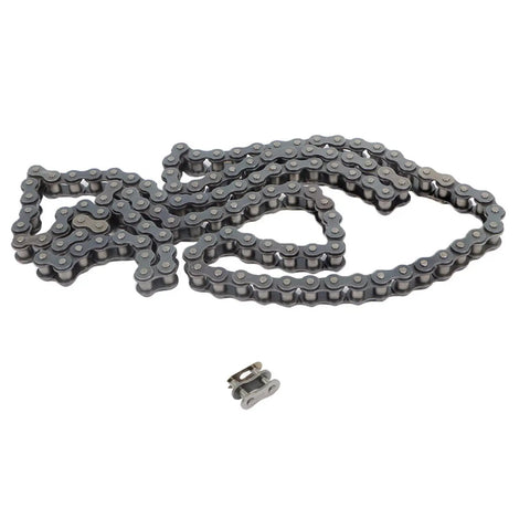 80 Roller Chain Heavy Duty 10 Foot Chain With Connector And Extra Connector Carbon Steel Heat Treated Built Tough For High Power Slow Running Machinery Abrasion Resistant Industrial Grade Chain on white background