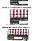 Heavy Duty Battery Active Equalizer Balancer Board For 12S 13S 14S 16S Cells With 5.5 Amps showing connection points and setup instructions.