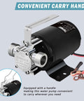 Portable 12V DC Water Transfer Pump, 330 GPH Sump Utility Pump With Hose Kit, 0.1 HP, lightweight with convenient carry handle.