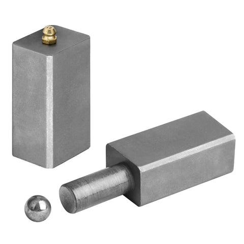 2 Pack Heavy Duty 5 Inch Weld On Ball Bearing Hinges For Wrought Iron Fence Gates And Trailers Low Carbon Steel With Zerk Fittings Built Like A Tank And Rollin Smooth, showing square steel hinges and ball bearing.