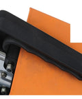 Super Heavy Duty Pneumatic Crimping Tool With Four Die Sets For Wire Terminals handle detail, rubber grip on portable air powered pliers machine.