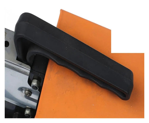 Super Heavy Duty Pneumatic Crimping Tool With Four Die Sets For Wire Terminals handle detail, rubber grip on portable air powered pliers machine.
