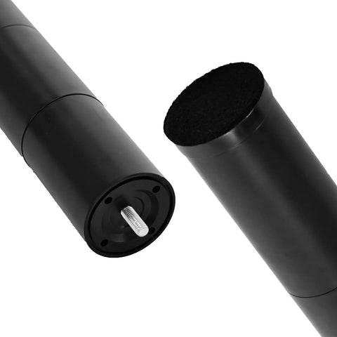 12 Inch Adjustable Bed Legs Replacement Screw In Sets With Felt Bottoms showing durable black metal construction for platform beds.