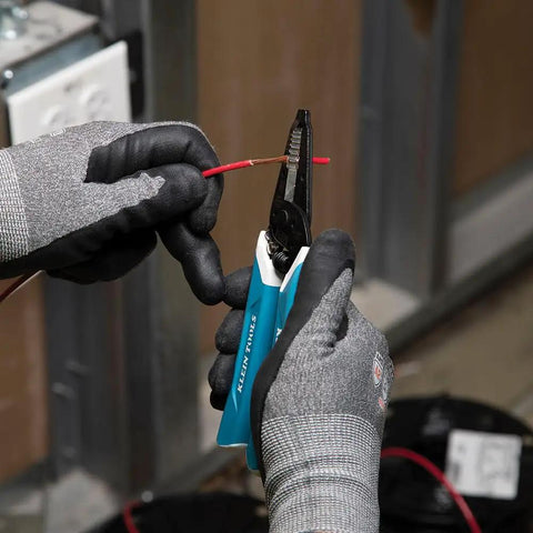 Workhorse 3-Piece Tool Set With Lineman's Side-Cutting Pliers, Diagonal Cutters, And Wire Stripper, Made In USA being used