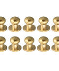 Straight Up Gold Tiny Drawer Knobs With Matching Screws, set of small round handles for cabinets and jewelry boxes.