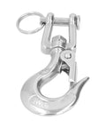 Heavy Duty Lifting Clevis Chain Hook Set, 304 Stainless Steel hook with safety latch for cranes and hoists.