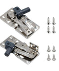 No Slam Soft Close Pivot Hinges For Cabinets And Doors, Self Closing Hinge Pair With Dampers, 50 Degree Opening, with screws